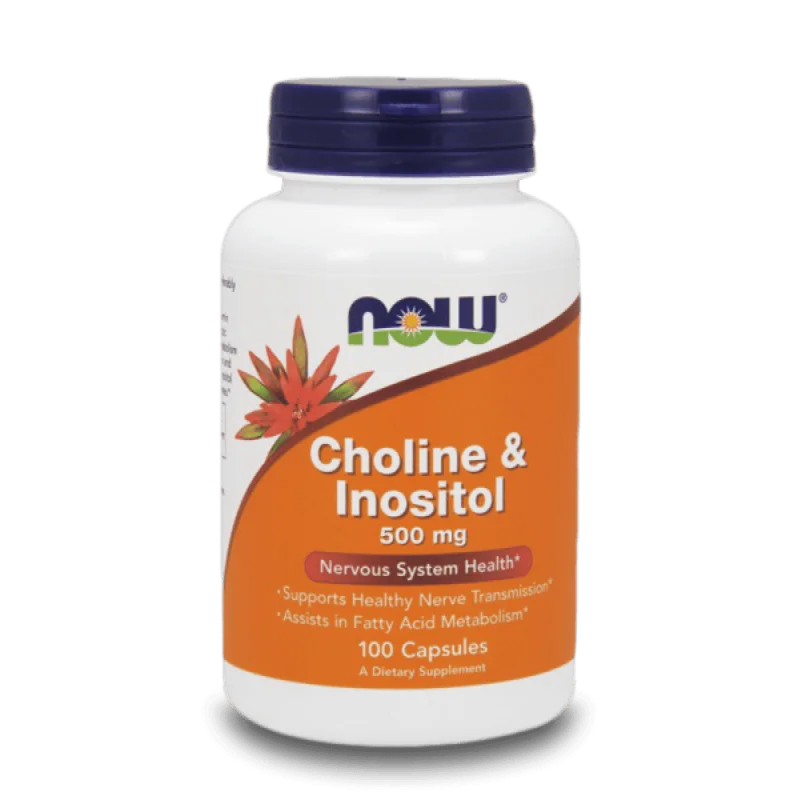 NOW Choline & Inositol 500 мг 100 капсули