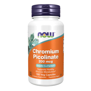NOW Chromium Picolinate 200 мкг 100 растителни капсули