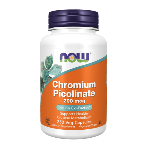 NOW Chromium Picolinate 200 мкг 250 растителни капсули