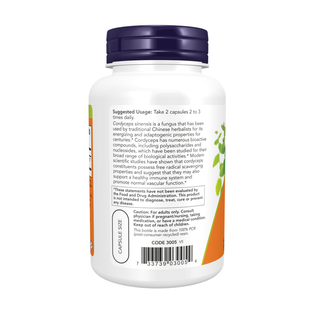 NOW Cordyceps 750 мг 90 растителни капсули