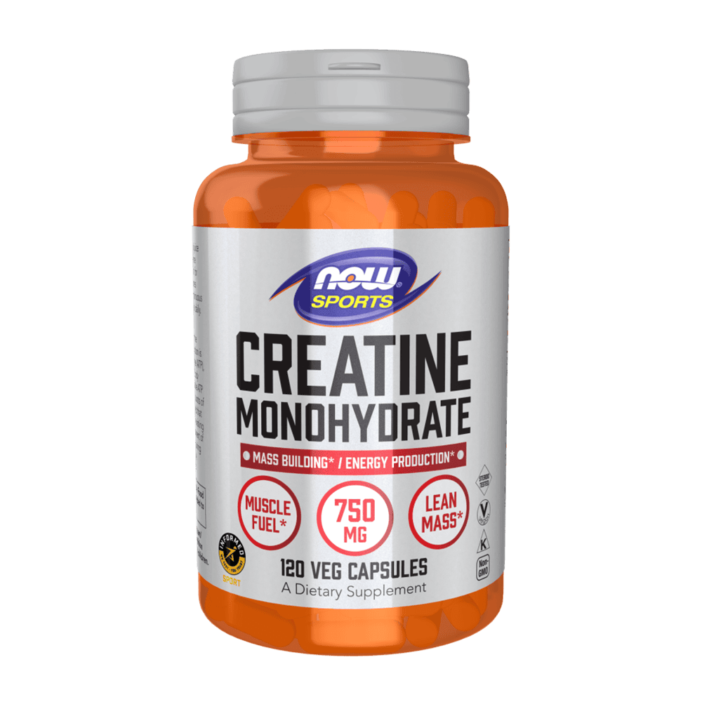 NOW Creatine Monohydrate 750 мг 120 растителни капсули