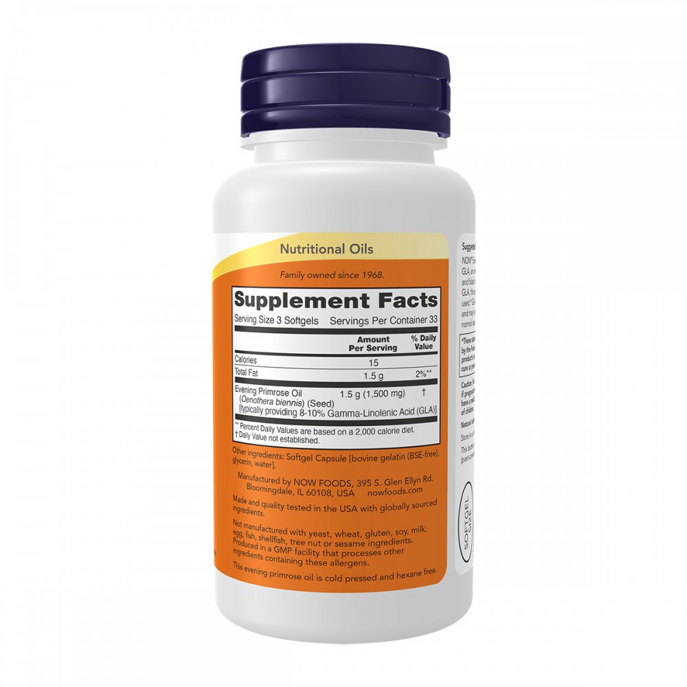 NOW Evening Primrose Oil 500 мг 100 меки капсули