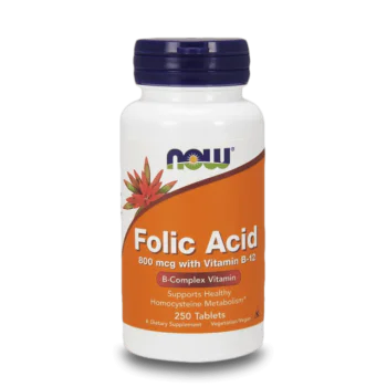 NOW Folic Acid with B12 800mcg 250 таблетки
