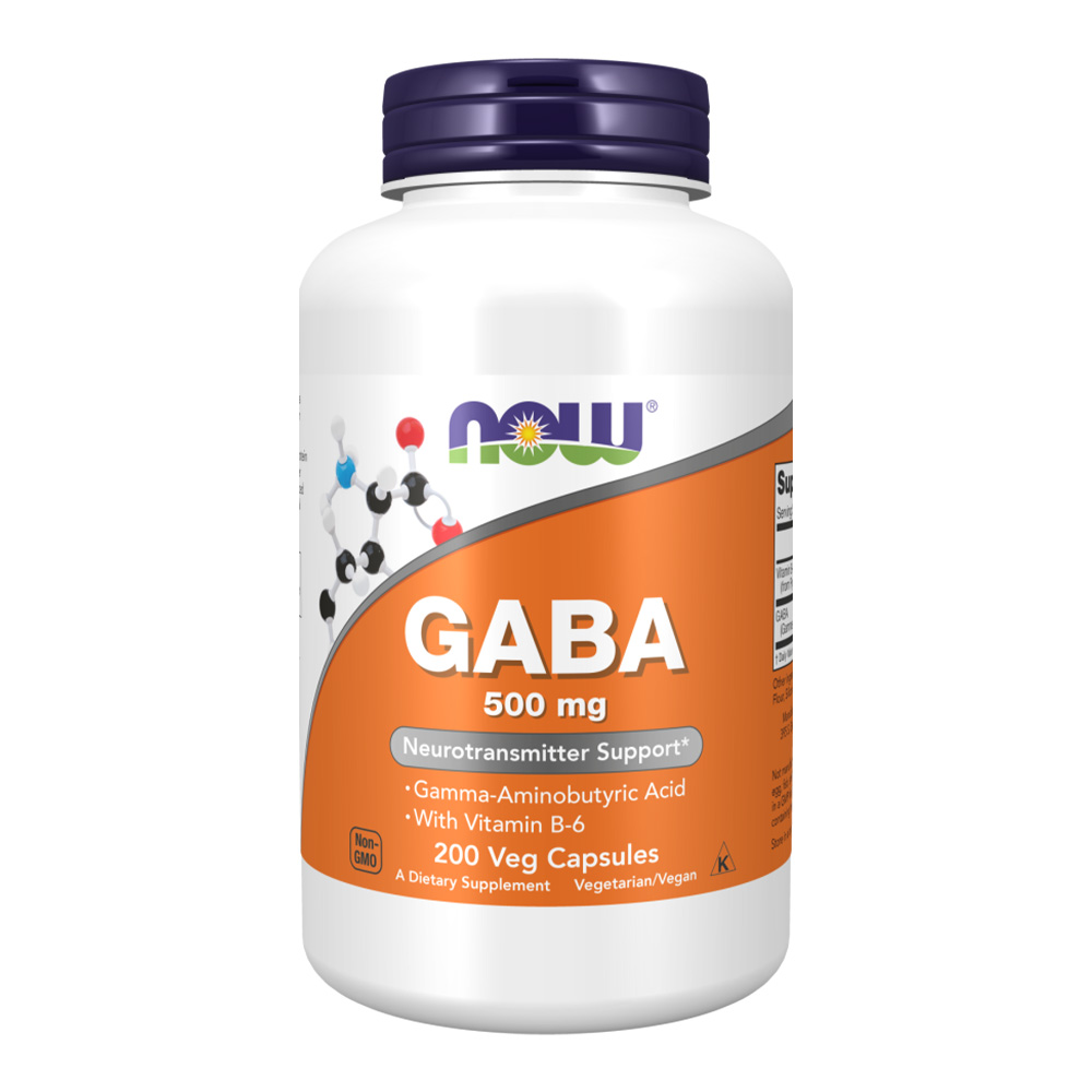NOW GABA 500 мг 200 растителни капсули