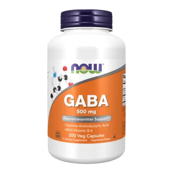 NOW GABA 500 мг 200 растителни капсули