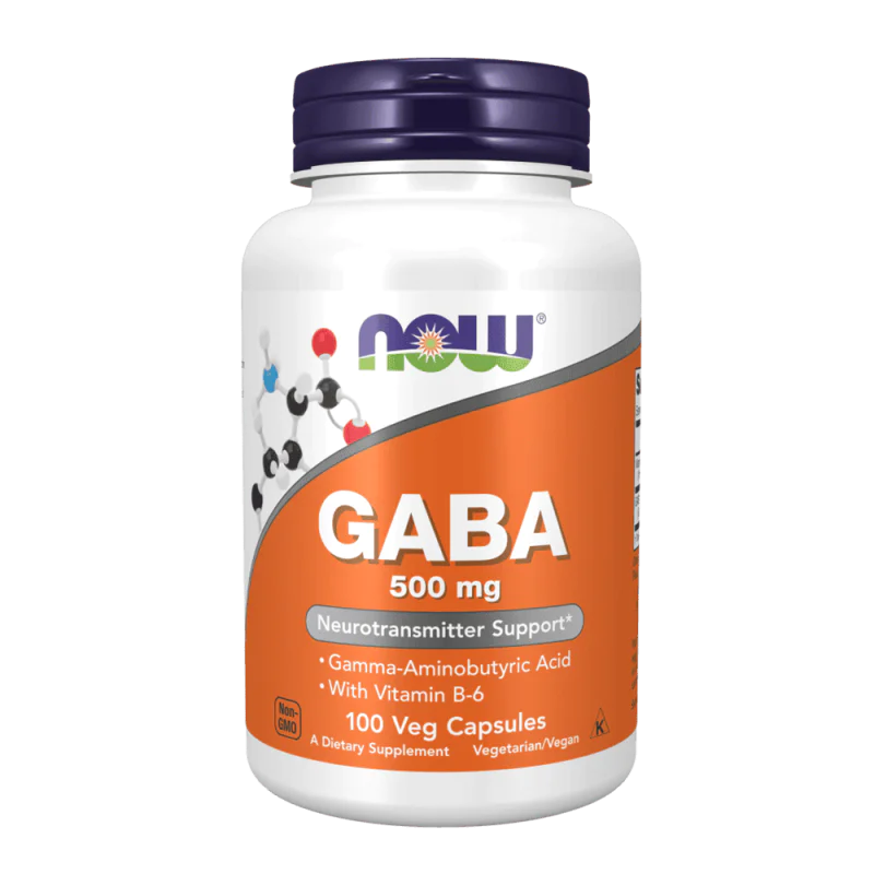 NOW GABA 500 мг 100 растителни капсули