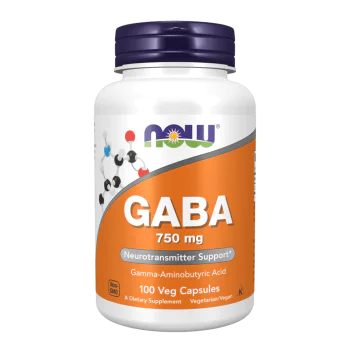 NOW GABA 750 мг 100 растителни капсули 