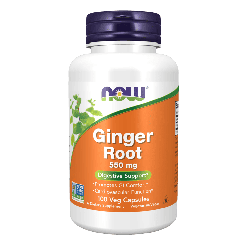 NOW Ginger Root 550 мг 100 растителни капсули