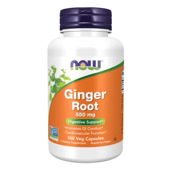 NOW Ginger Root 550 мг 100 растителни капсули