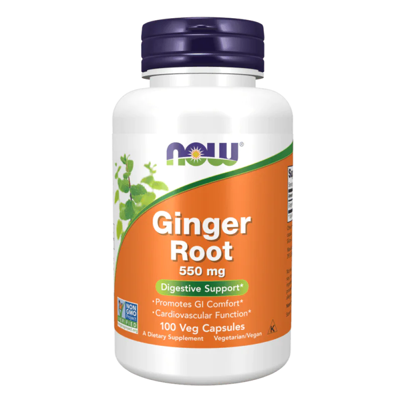 NOW Ginger Root 550 мг 100 растителни капсули