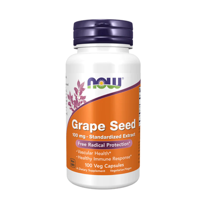 NOW Grape Seed 100 мг 100 вегетариански капсули 