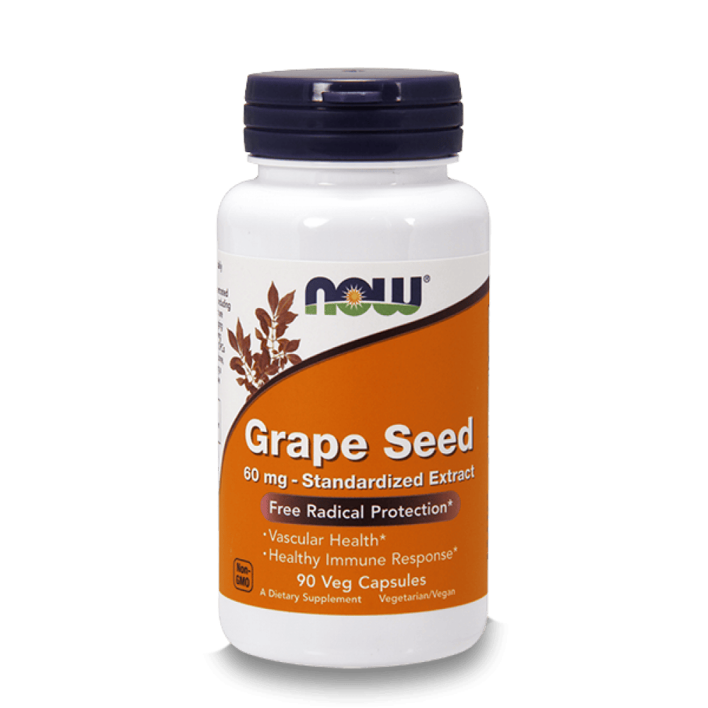 NOW Grape Seed Standardized Extract 60 мг 90 растителни капсули