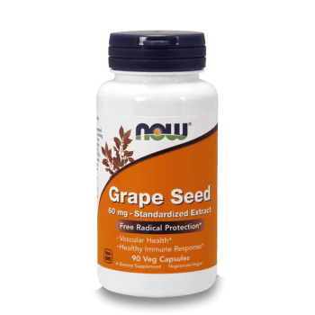 NOW Grape Seed Standardized Extract 60 мг 90 растителни капсули