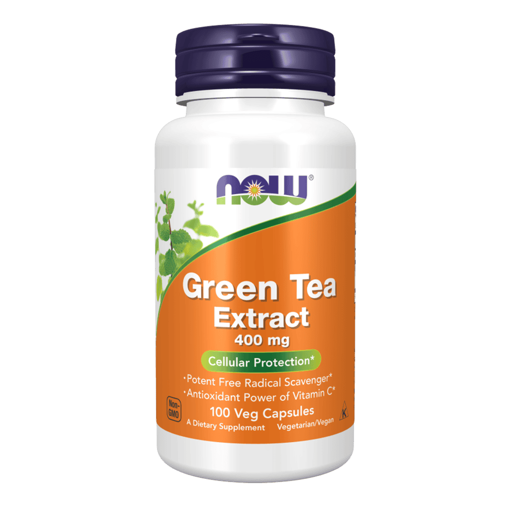 NOW Green Tea Extract 400 мг 100 растителни капсули