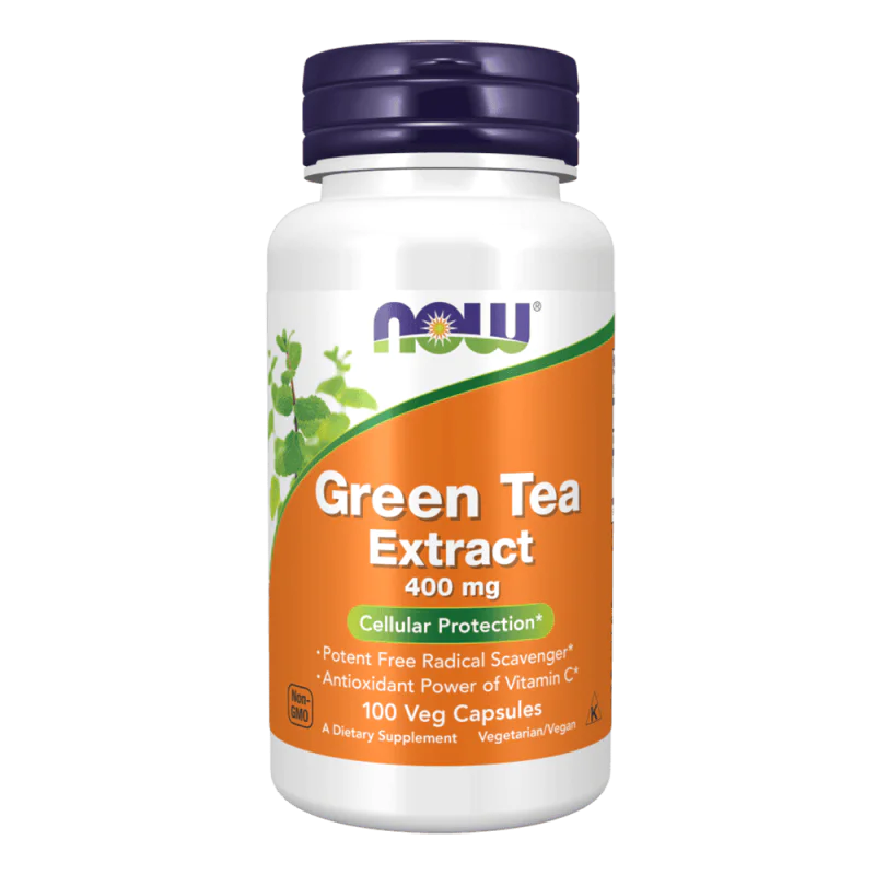 NOW Green Tea Extract 400 мг 100 растителни капсули