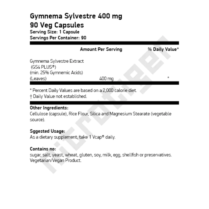 NOW Gymnema Sylvestre 400 мг 90 растителни капсули