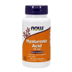 NOW Hyaluronic Acid 50 мг + MSM, 60 растителни капсули