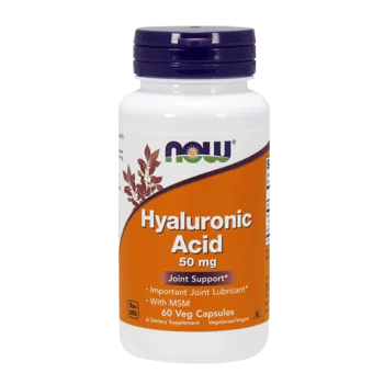 NOW Hyaluronic Acid 50 мг + MSM, 60 растителни капсули