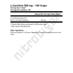 NOW L-Carnitine 500 мг 180 растителни капсули