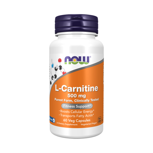 NOW L-Carnitine 500 мг 60 растителни капсули