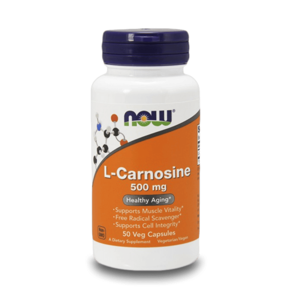 NOW L-Carnosine 500 мг 50 растителни капсули