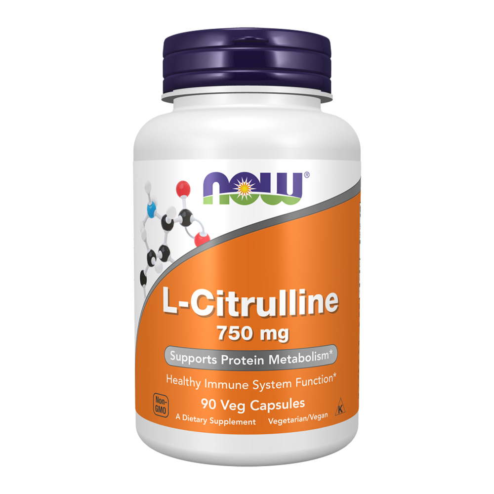 NOW L-Citrulline 750 мг 90 растителни капсули