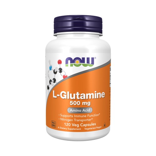 NOW L-Glutamine 500 мг 120 растителни капсули