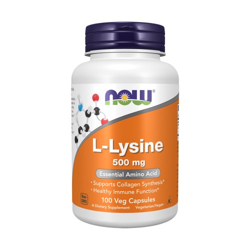 NOW L-Lysine 500 мг 100 растителни капсули