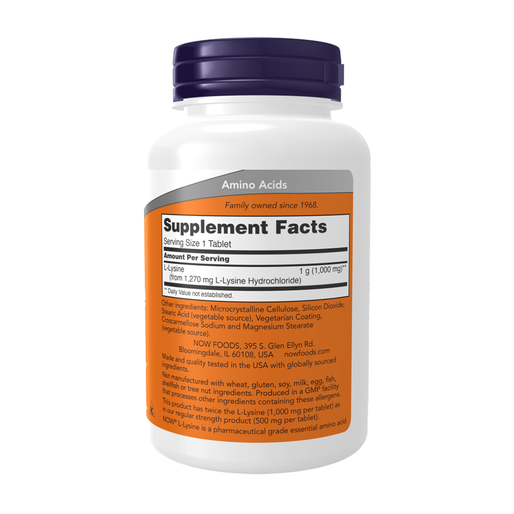 NOW L-Lysine 1000 мг 100 таблетки
