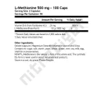 NOW L-Methionine 500 мг 100 растителни капсули