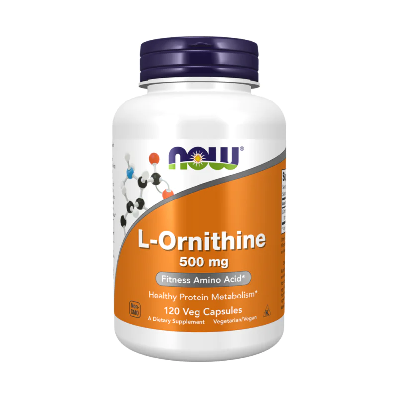 NOW L-Ornithine 500 мг 120 растителни капсули