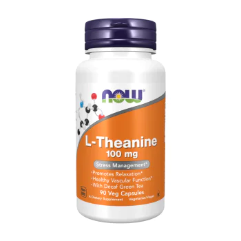 NOW L-Theanine 100 мг 90 растителни капсули