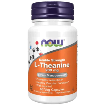 NOW L-Theanine 200 мг 60 растителни капсули