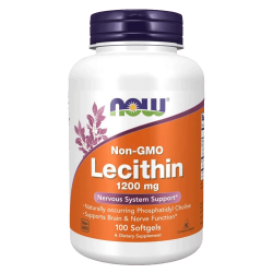 NOW Lecithin Non-GMO 1200 мг 100 меки капсули