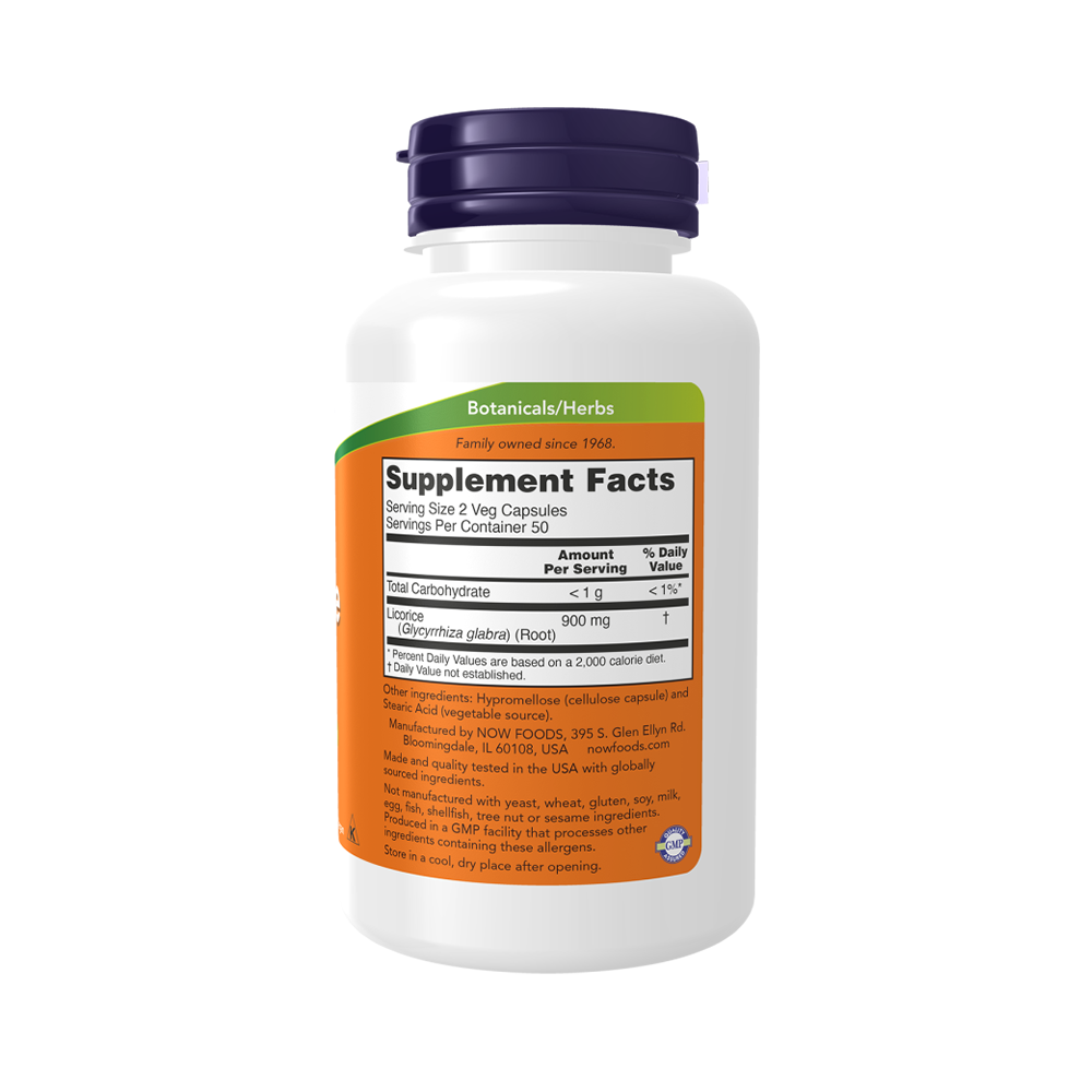 NOW Licorice Root 450 мг 100 растителни капсули