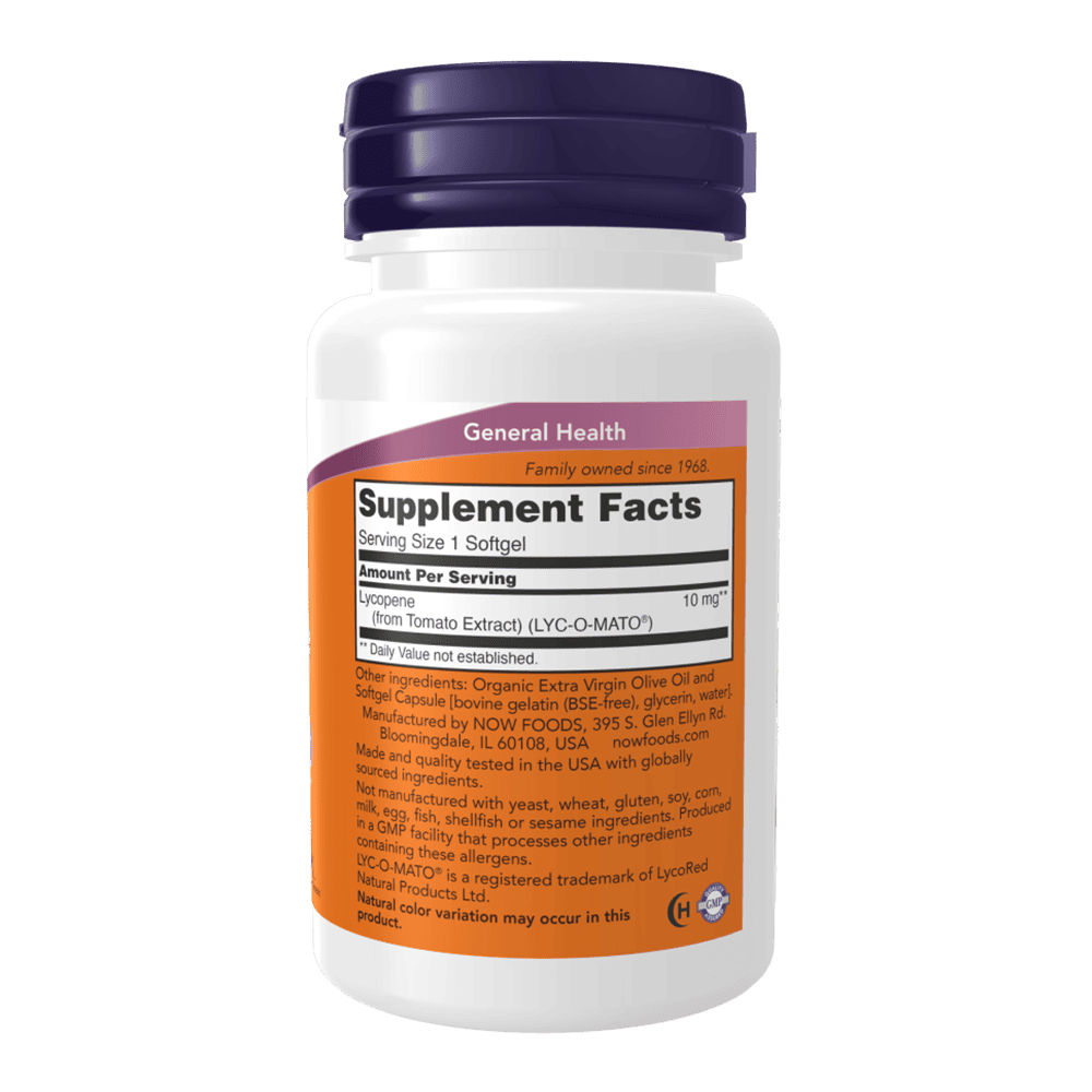 NOW Lycopene 10мг 60 меки капсули