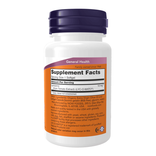 NOW Lycopene 10мг 60 меки капсули
