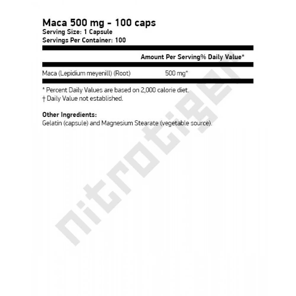 NOW Maca 500 мг 100 растителни капсули