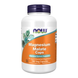 NOW Magnesium Malate 180 растителни капсули 