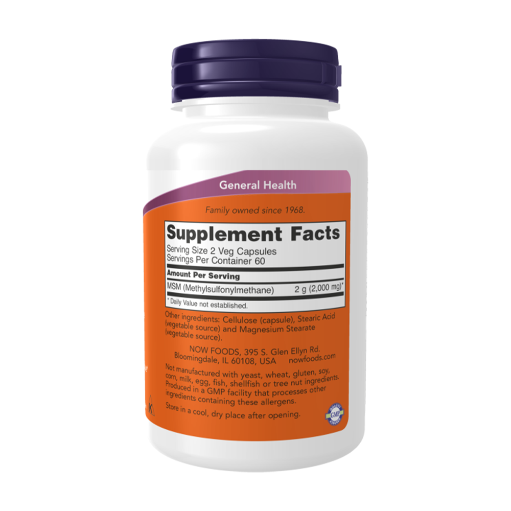 NOW MSM 1000 мг 120 растителни капсули