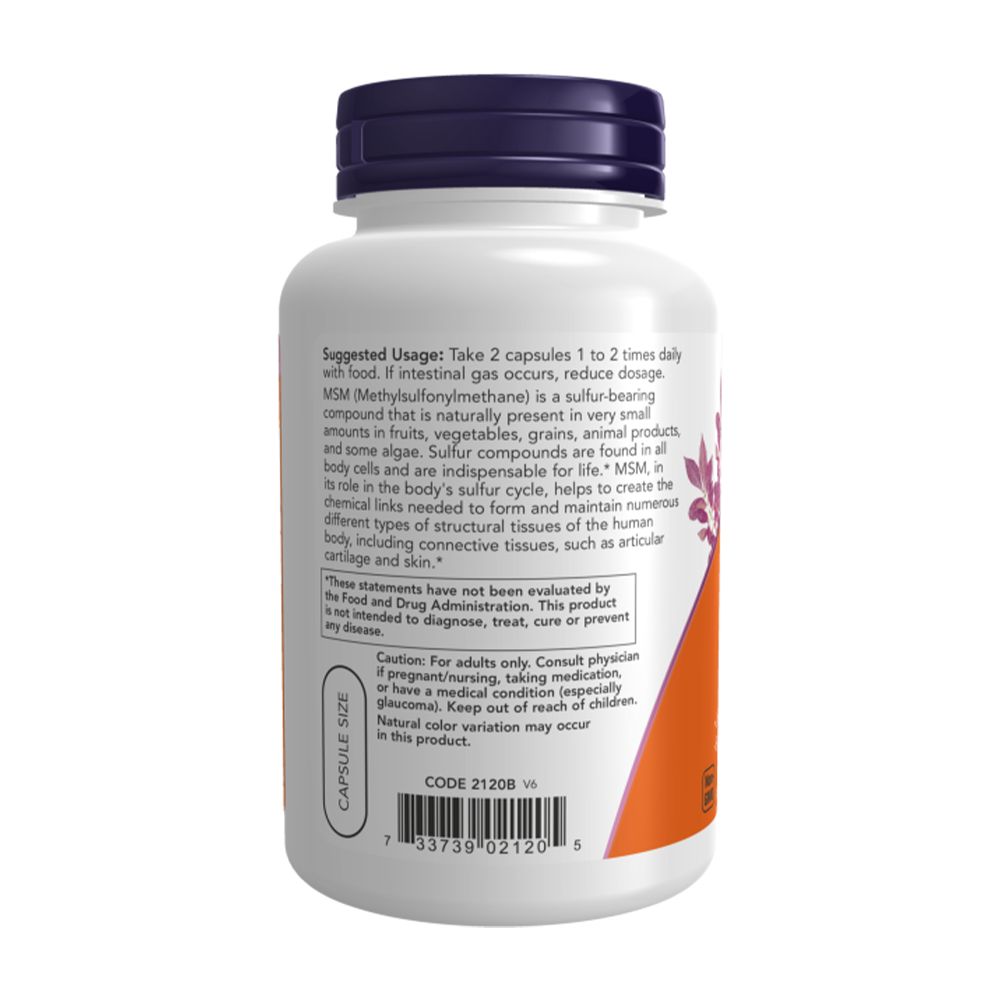 NOW MSM 1000 мг 120 растителни капсули