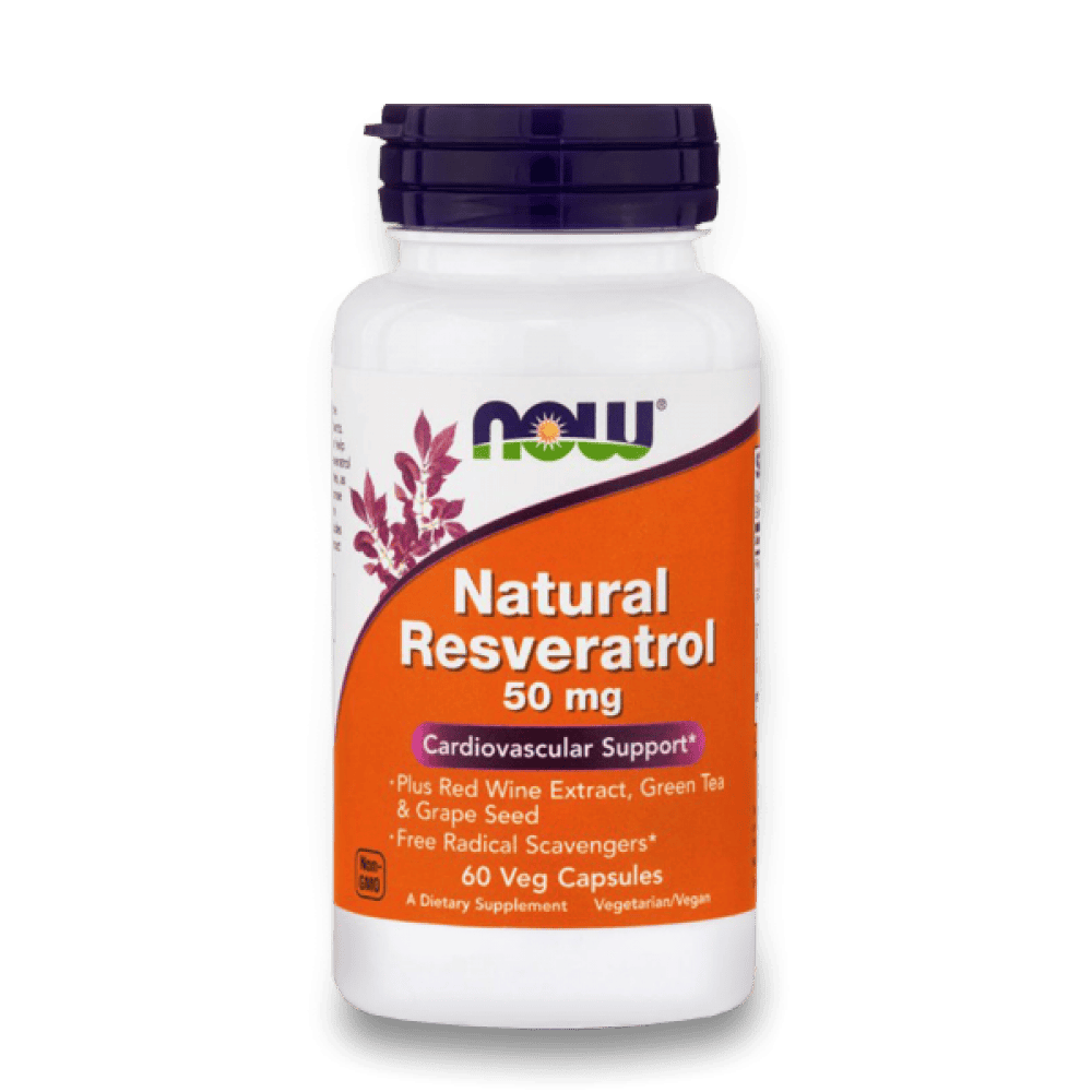 NOW Natural Resveratrol 50 мг 60 растителни капсули