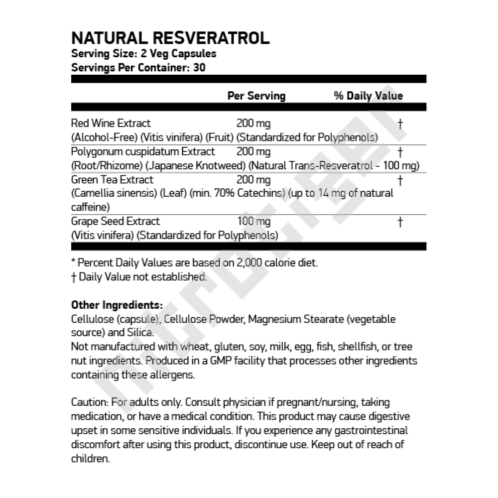 NOW Natural Resveratrol 50 мг 60 растителни капсули