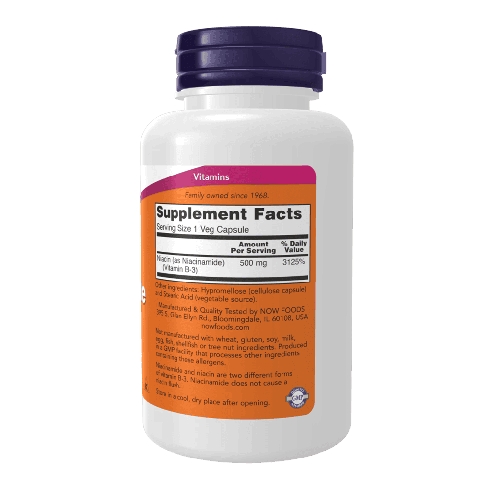 NOW Niacinamide 500 мг 100 веган капсули
