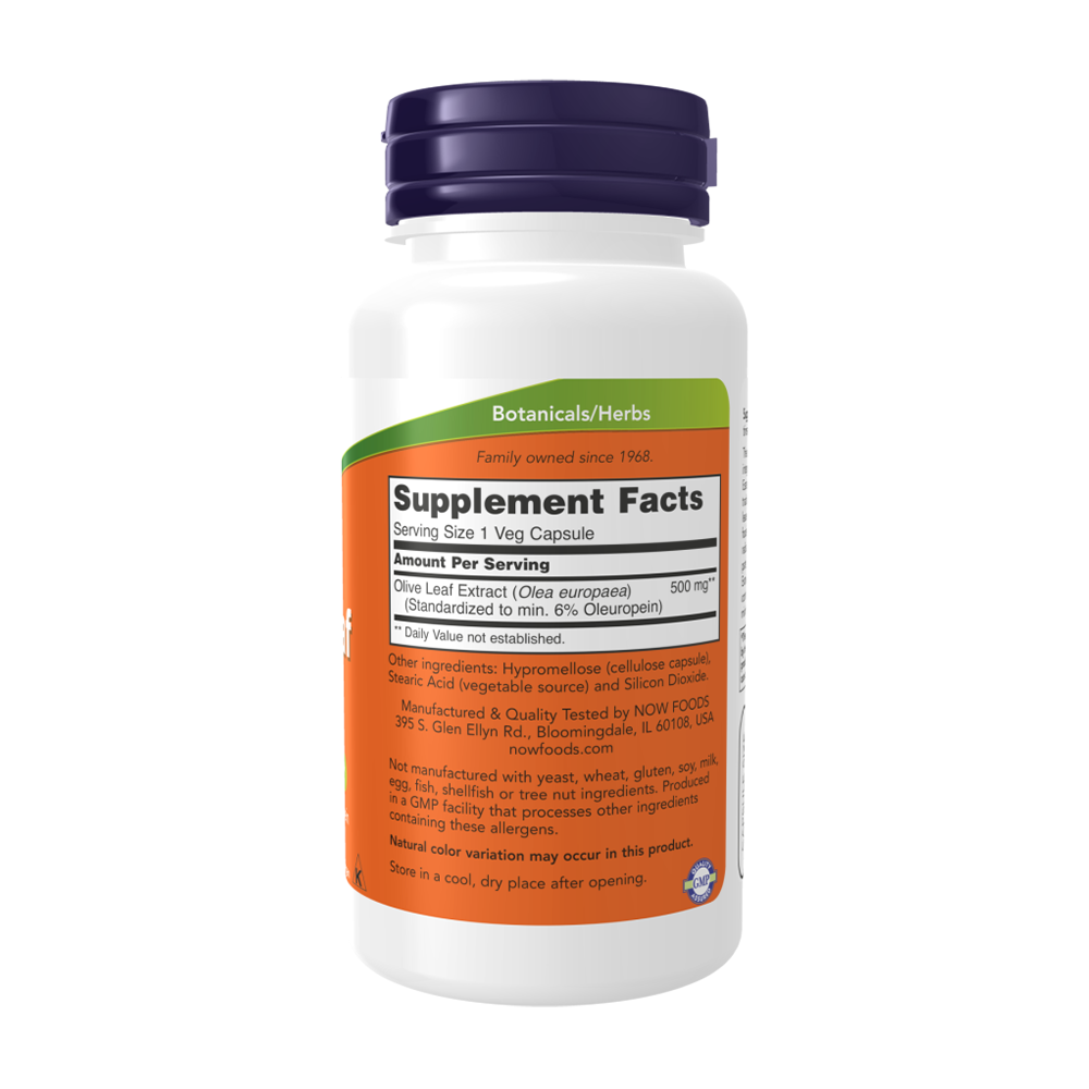 NOW Olive Leaf Extract 500 мг 60 растителни капсули