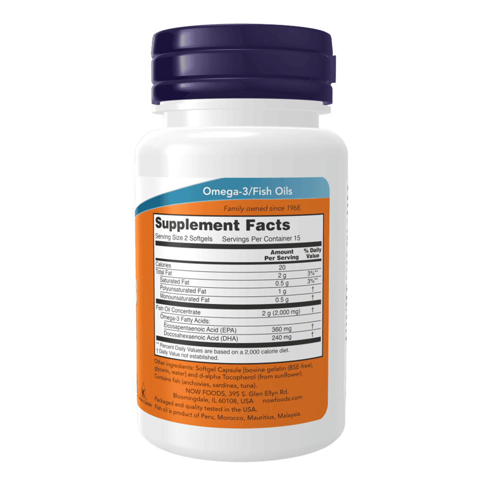 NOW Omega-3 Fish Oil 1000 мг 200 меки капсули