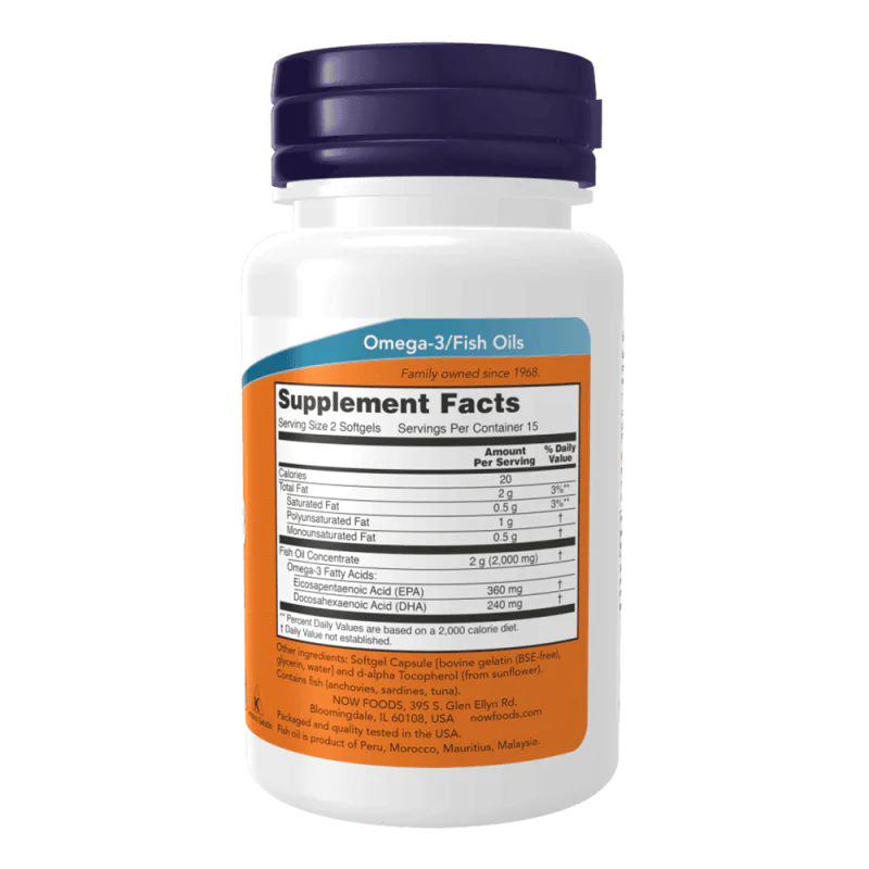 NOW Omega-3 Fish Oil 1000 мг 200 меки капсули