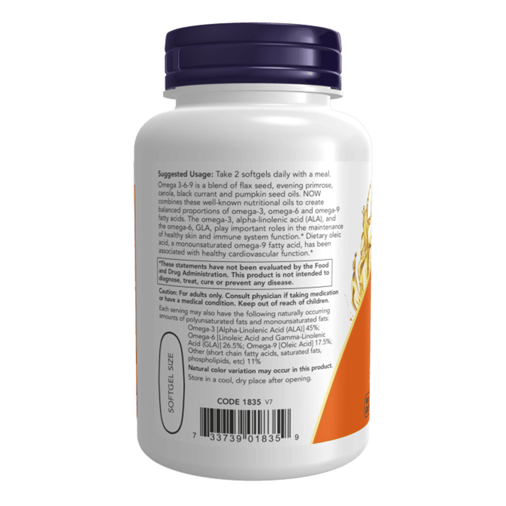 NOW Omega 3-6-9 1000 мг 250 дражета