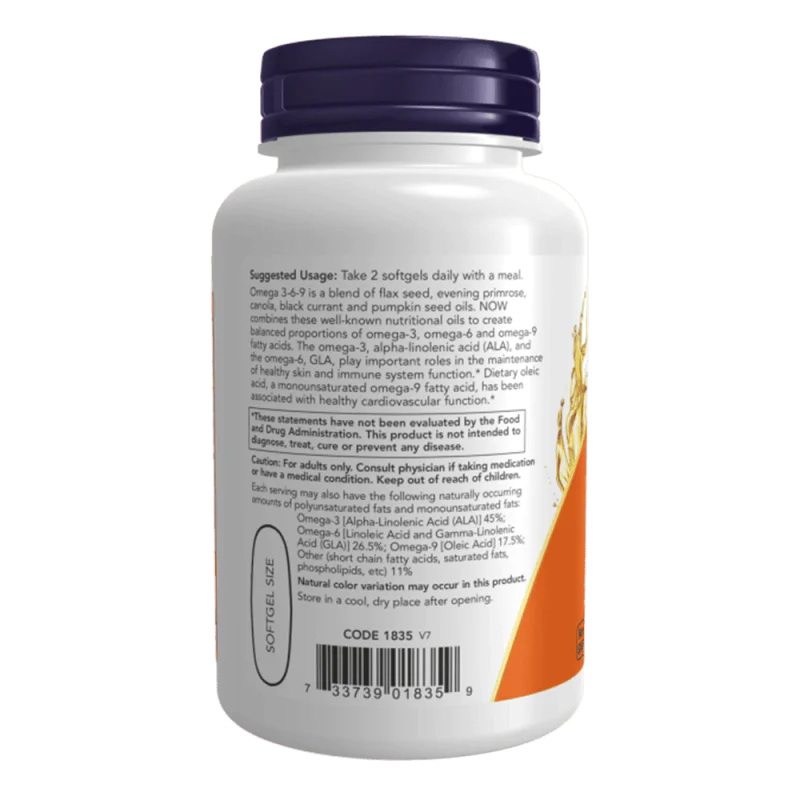NOW Omega 3-6-9 1000 мг 250 дражета