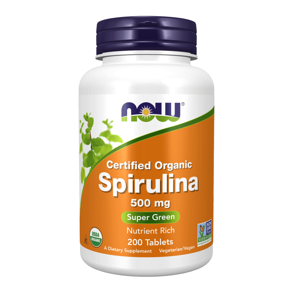 NOW Organic Spirulina 500 mg 200 таблетки
